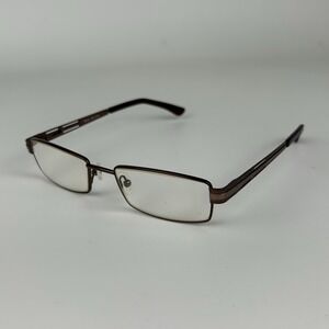 La Scala 739 Men's Eyeglasses Frame Brown Metal Rectangle Full Rim 52-17-140‎ mm
